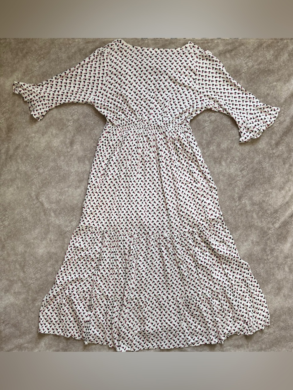 Carly Jean Los Angeles Tiered Maxi Dress Size Large Boho Wrap Style Dress - Picture 2 of 12
